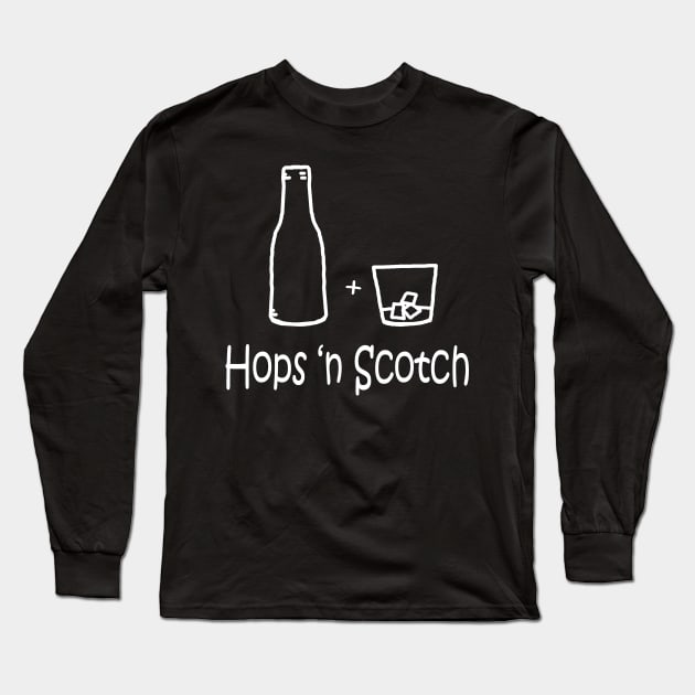 Hops 'n Scotch White Long Sleeve T-Shirt by PelicanAndWolf